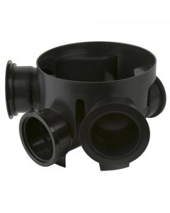 Brett Martin 110mm Underground 280mm Chamber Base With 205mm Invert Inc 2 Socket Plugs B2800