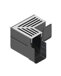 ACO Threshold Drain Corner Unit Assembly with Silver Aluminium Grating 19006 (Slimline)