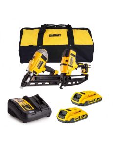 Dewalt 18v XR Brushless Nailer Twin Pack DCN692 1st Fix Framing & DCN660 2nd Fix  2 x XR Li-Ion Batteries 5.0Ah, Multi-Voltage Charger & Soft Holdall DEWDCK2046P2