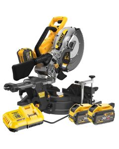 DeWalt DCS781X2 XR FlexVolt 305mm Slide Mitre Saw Comes With 2x 9.0a Batteries &  Free Folding Mitre Saw Table DCS781X2