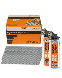 Paslode 2nd Fix Brad and Fuel Pack F16 x 45mm Galvanised (2000 Per Pack And 2 Fuel Cells) 921590